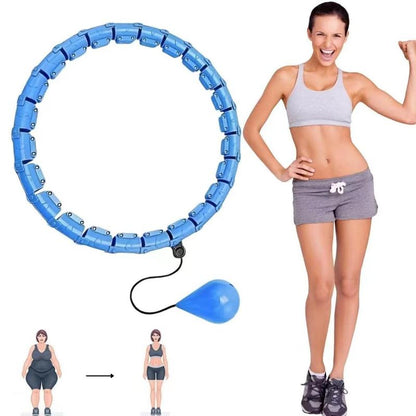 24 Knots Detachable Adjustable Smart Weighted Exercise Hoop, Sports Fitness Hoop with Ball for Women, Infinity Hoop, Fitness Ring, Gym Accessories, Gymtok, Waist Hula Hoop